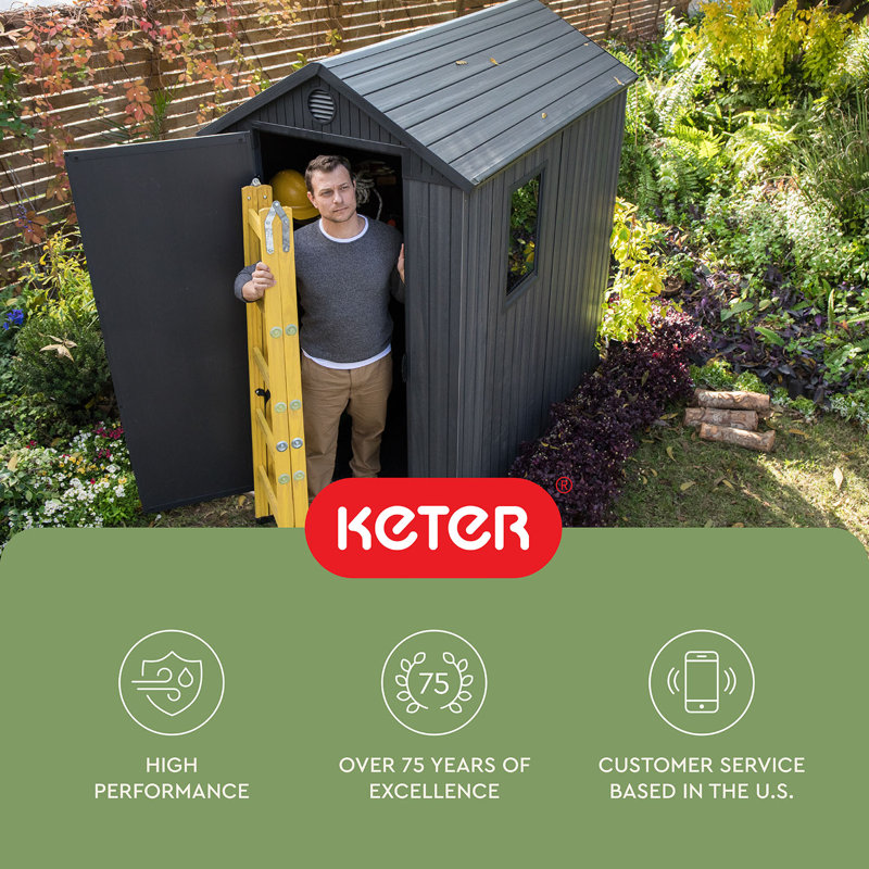 Keter Darwin 4 ft. W x 6 ft. D Durable Resin Outdoor Storage Shed
